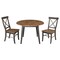 International Concepts 42 in. Solid Wood Round Dual Drop Leaf Dining Table with 2 Chairs in Hickory/Washed Coal K45-42DL-C613-2 - alternate 1